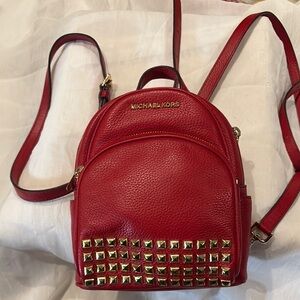 Michael Kors Red Studded Women's Backpack